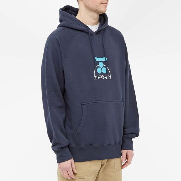 エドウィン メンズ パーカー・スウェット アウター Edwin Mouri II Popover hoody Navy Blazer