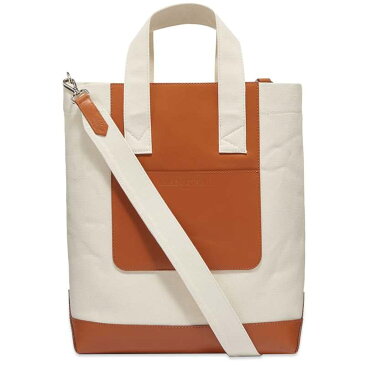 メゾンキツネ レディース トートバッグ バッグ Maison Kitsune Leather & Cotton N/S Tote Camel