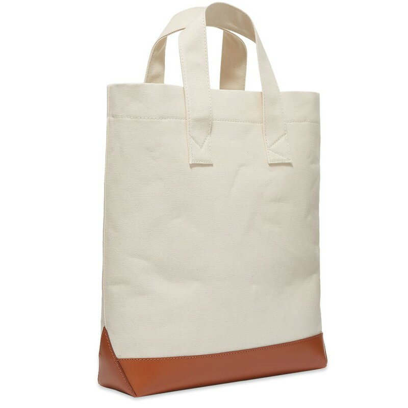 メゾンキツネ レディース トートバッグ バッグ Maison Kitsune Leather & Cotton N/S Tote Camel