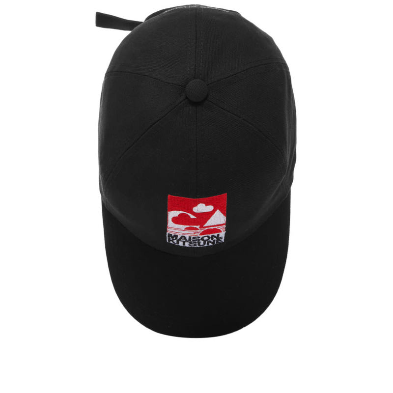 メゾンキツネ メンズ 帽子 アクセサリー Maison Kitsune x Anthony Burrill Logo Cap Black