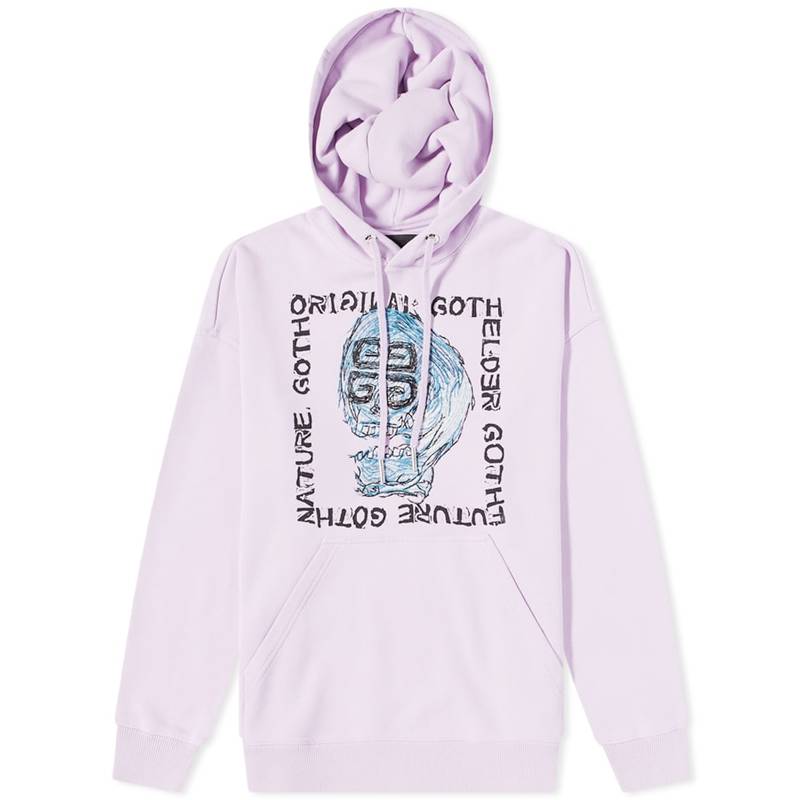 ジバンシー メンズ パーカー・スウェット アウター Givenchy 4G Skull Embroidery Hoody Lilac