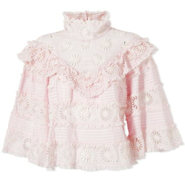 イザベル マラン レディース シャツ トップス Isabel Marant Dawson Broderie Anglaise Top Light Pink