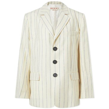 マルニ レディース ジャケット・ブルゾン アウター Marni Pinstripe Blazer Ivory