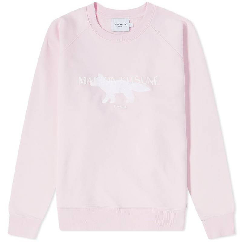 メゾンキツネ レディース パーカー・スウェット アウター Maison Kitsune Fox Stamp Adjusted Crew Sweat Light Pink