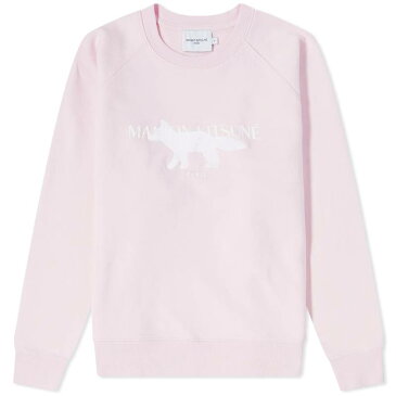 メゾンキツネ レディース パーカー・スウェット アウター Maison Kitsune Fox Stamp Adjusted Crew Sweat Light Pink