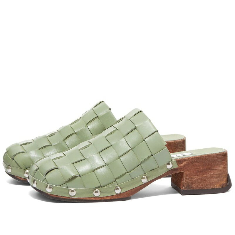 ミスタ レディース サンダル シューズ MIISTA Arlene Woven Leather Mule Eucalyptus