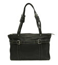 ピエル レザー メンズ トートバッグ バッグ Piel Leather Belted Computer Tote Black(4)