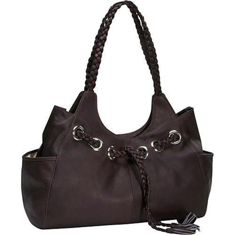 ピエル レザー メンズ バッグ ハンドバッグ Piel Leather Braided Hobo Chocolate チョコレート