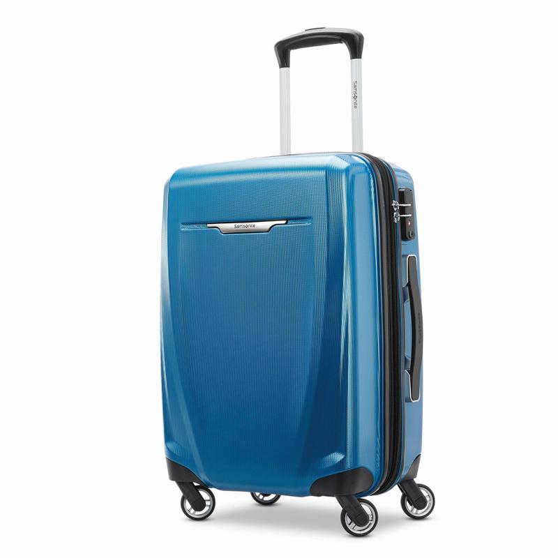 サムソナイト メンズ スーツケース バッグ Samsonite Winfield 3 DLX Spinner 56/20 Carry-On Blue/Navy