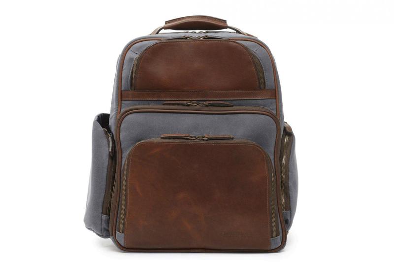 ޡ  Хåѥååå Хå Korchmar Lux Mason Waxed Canvas and Leather Laptop Backpack Gray