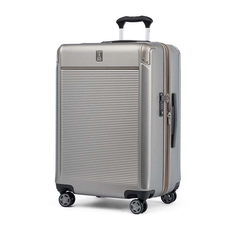 gxv Y X[cP[X obO Travelpro Platinum Elite Hardside Medium Check-In Expandable Spinner Metallic Sand