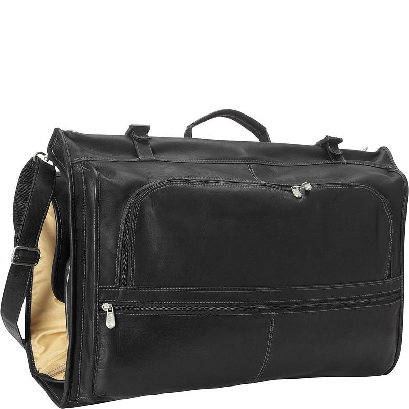 ピエル レザー メンズ スーツケース バッグ Piel Leather Tri-Fold Garment Bag Black