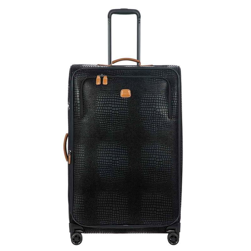 ブリックス スーツケース・キャリーケース メンズ ブリックス メンズ スーツケース バッグ Brics MySafari 30" Expandable Spinner Black/Cognac - please allow 10 -15 business days for delivery