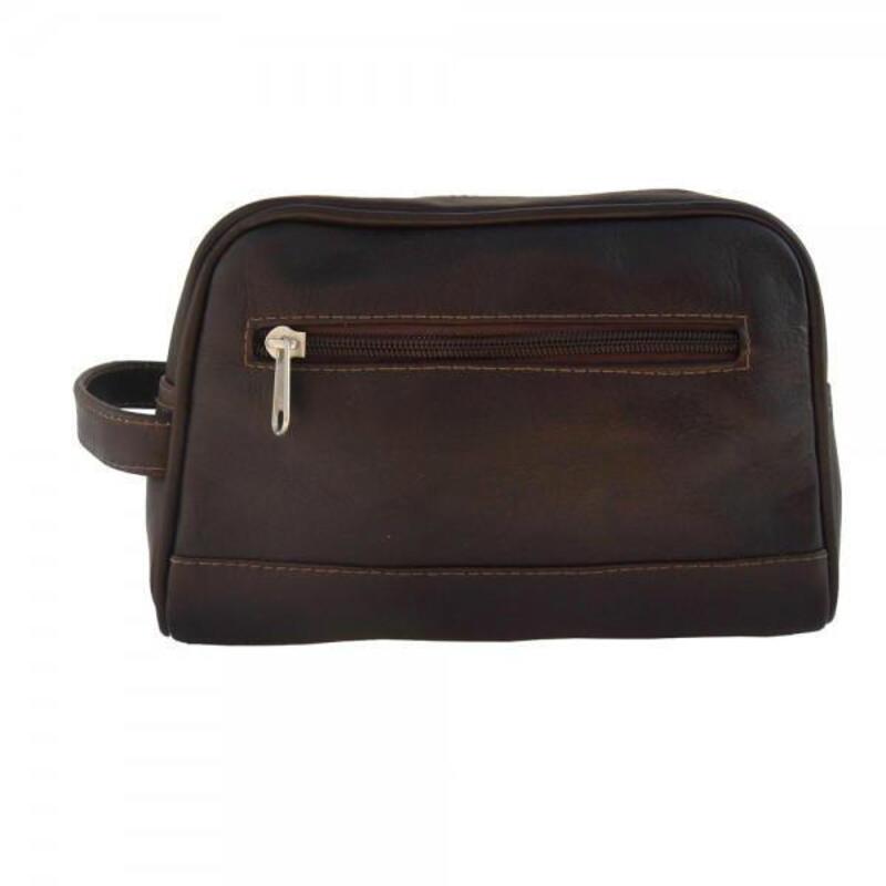 ピエル レザー メンズ バッグ ハンドバッグ Piel Leather Top Zip Toiletry Kit Chocolate チョコレート