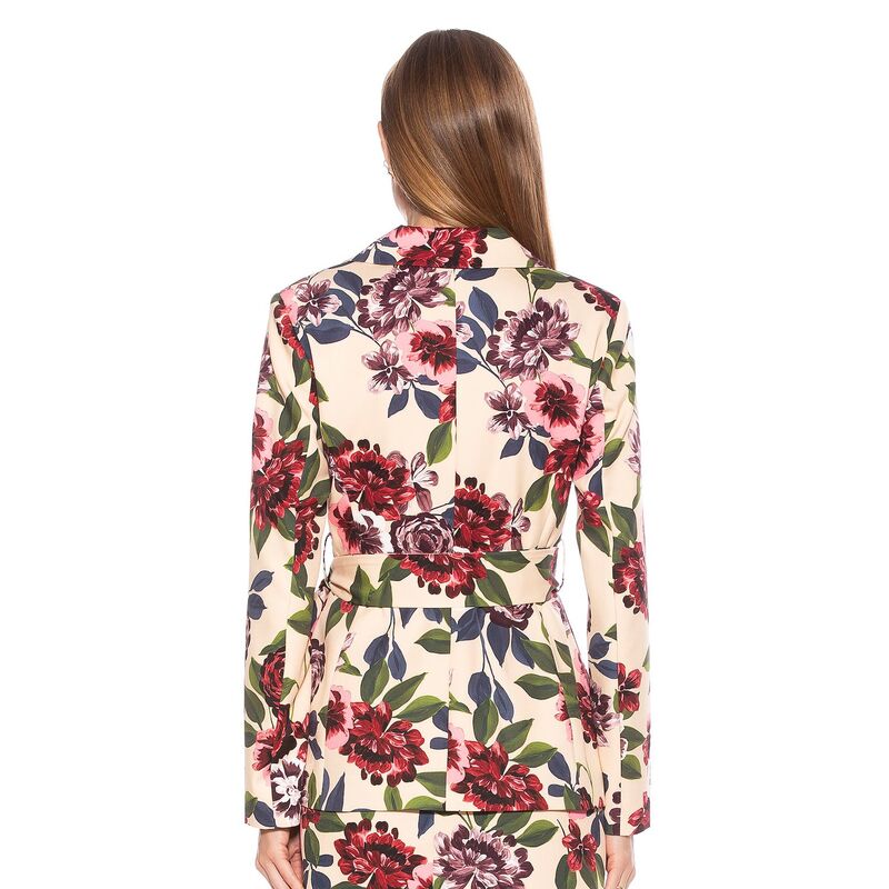 【送料無料】 アレクシアアドマー レディース ジャケット・ブルゾン アウター Women's ALEXIA ADMOR Olya Long Blazer Jacket with Belt Beige Floral