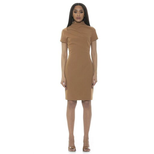 【送料無料】 アレクシアアドマー レディース ワンピース トップス Women's ALEXIA ADMOR Sadee Draped Mockneck Sheath Dress Camel 【送料無料】 アレクシアアドマー レディース ワンピース トップス Women's ALEXIA ADMOR Sadee Draped Mockneck Sheath Dress Camel