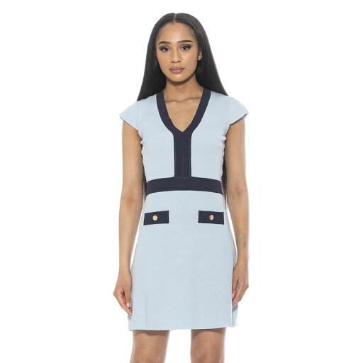 【送料無料】 アレクシアアドマー レディース ワンピース トップス Women's ALEXIA ADMOR Rhea Knit V-Neck Contrast Trimmed Fit & Flare Mini Dress Halogen Blue 【送料無料】 アレクシアアドマー レディース ワンピース トップス Women's ALEXIA ADMOR Rhea Knit V-Neck Contrast Trimmed Fit & Flare Mini Dress Halogen Blue
