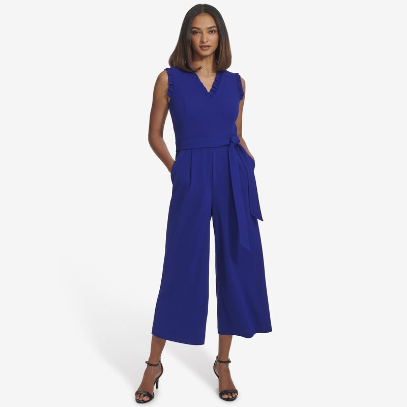 【送料無料】 アンドリューマーク レディース ワンピース トップス Women's Andrew Marc Ruffle Jumpsuit Ultramarine