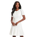 【送料無料】 ロンドンタイムス レディース ワンピース トップス Women's London Times Eyelet Puff Sleeve Godet M...