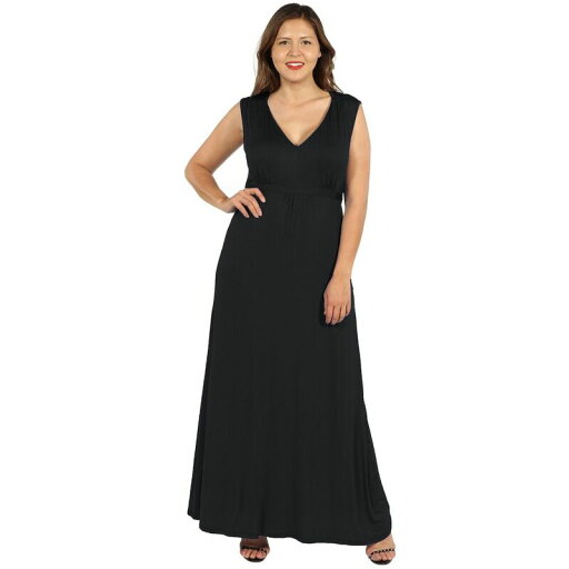 【送料無料】 24セブンコンフォート レディース ワンピース トップス Plus Size 24seven Comfort Apparel Sleeveless Empire Waist Maxi Dress Black 【送料無料】 24セブンコンフォート レディース ワンピース トップス Plus Size 24seven Comfort Apparel Sleeveless Empire Waist Maxi Dress Black