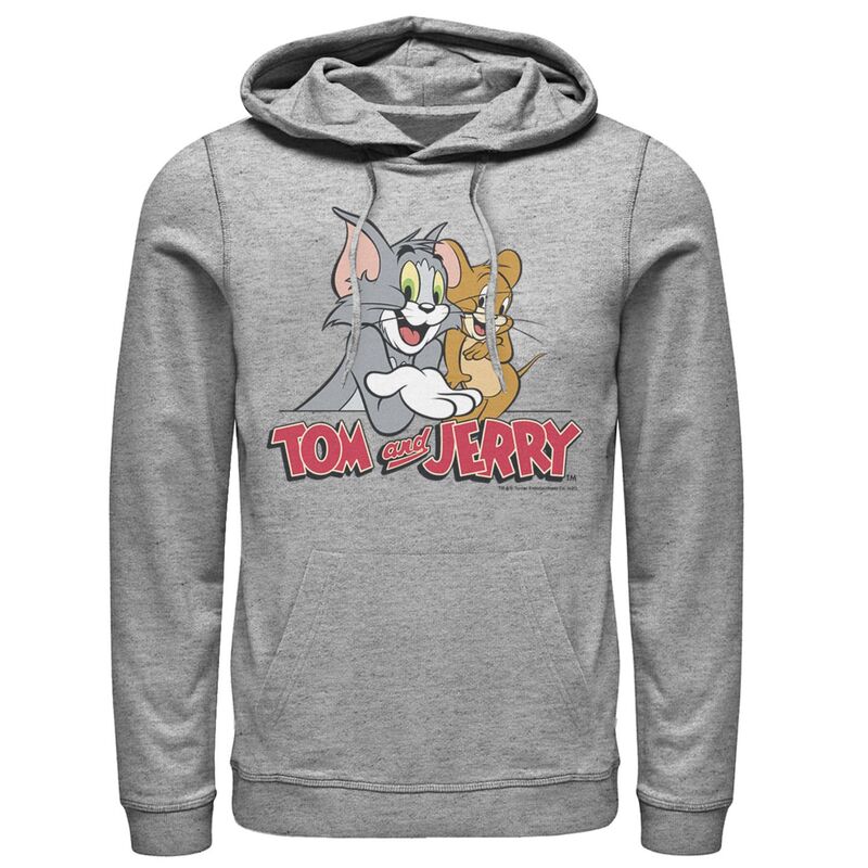 【送料無料】 ライセンス キャラクター メンズ Tシャツ トップス Men's Tom And Jerry Pals Logo Hoodie Athletic Heather
