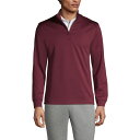 【送料無料】 ランズエンド メンズ Tシャツ トップス Men's Lands' End School Uniform Quarter Zip Pullover Sweatshirt Burgundy(4)