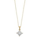 【送料無料】 アンブランデッド レディース ネックレス・チョーカー・ペンダントトップ アクセサリー 1/10 Carat T.W. Diamond Composite Square Stud Pendant Necklace Gold Tone
