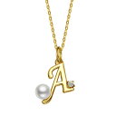 【送料無料】 アンブランデッド レディース ネックレス・チョーカー・ペンダントトップ アクセサリー 14k Gold Plated Simulated Pearl Initial Pendant Necklace A(4)