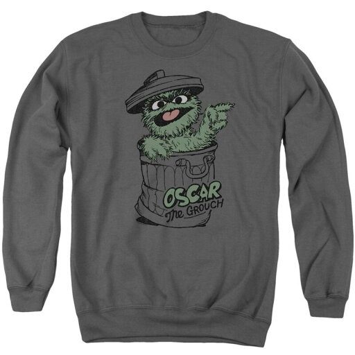 【送料無料】 ライセンス キャラクター メンズ ニット・セーター アウター Sesame Street Early Grouch Adult Crewneck Sweatshirt Charcoal 【送料無料】 ライセンス キャラクター メンズ ニット・セーター アウター Sesame Street Early Grouch Adult Crewneck Sweatshirt Charcoal