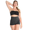 【送料無料】 メモイ レディース パンツ アンダーウェア High-waisted Shaping Boyshorts Black Spacedye