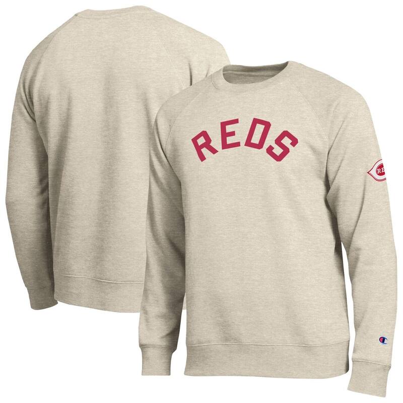 チャンピオン レディース トップス Tシャツ スウェット Men's Champion Oatmeal Cincinnati Reds All-Star Soft Felt Raglan Sweatshirt Red Multi レッド