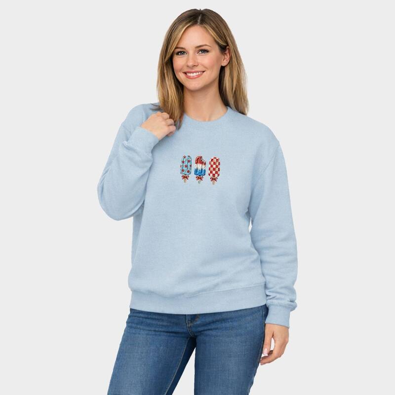 Simply Sage Market レディース トップス Tシャツ スウェット グラフィック Simply Sage Market Patriotic Popsicles - Women's Graphic Sweatshirt Light Blue ブルー