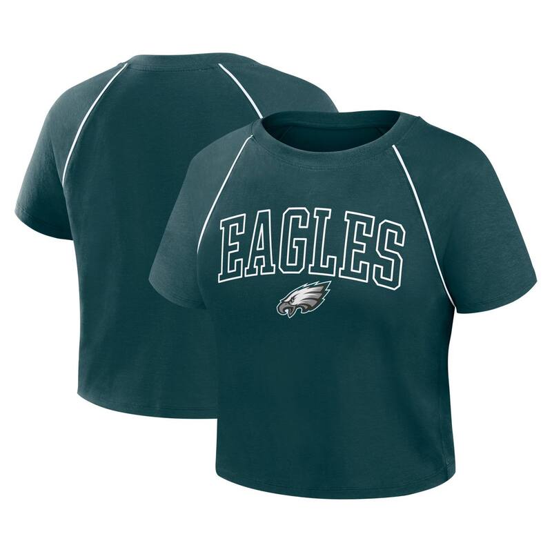 ファナティクス レディース トップス Tシャツ クロップド Women's Fanatics Midnight Green Philadelphia Eagles Offensive Scheme Raglan Tri-Blend Cropped Top Eag Multi マルチカラー