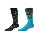 【送料無料】 メモイ メンズ 靴下 アンダーウェア Men's 2 Pair Season Assortment Black Blue