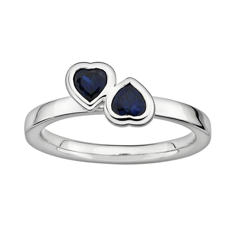 スタックスアンドストーンズ レディース アクセサリー リング Stacks & Stonesterling Silver Lab-Created Sapphire Heart Stack Ring Silver シルバー