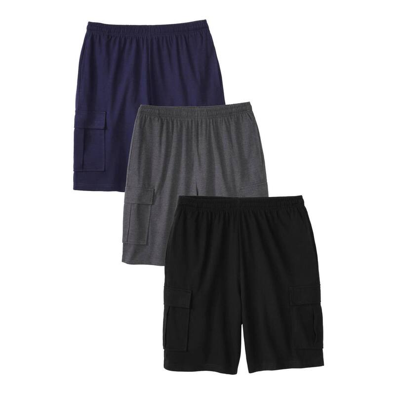 キングサイズ レディース ボトムス ハーフパンツ ショーツ トール ショートパンツ ジャージー KingSize Men 039 s Big Tallightweight Jersey Cargo Shorts 3-Pack Basic