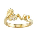 【送料無料】 アンブランデッド レディース リング アクセサリー Sterling Silver "Love" Ring 18k Gold Plated