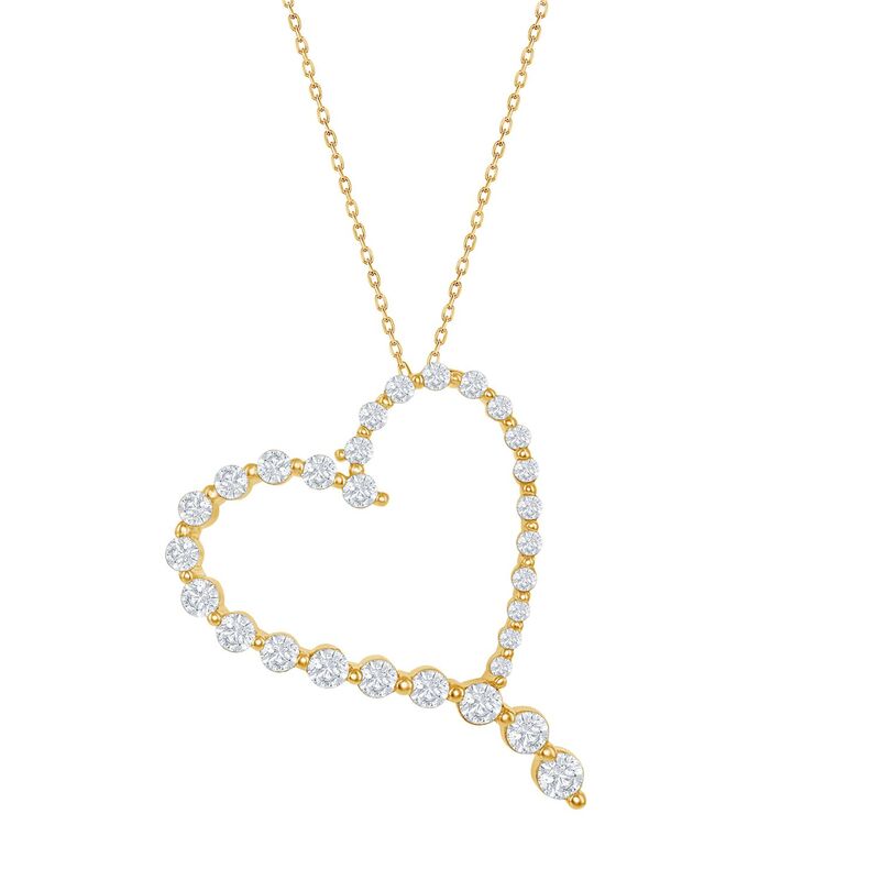 【送料無料】 アンブランデッド レディース ネックレス・チョーカー・ペンダントトップ アクセサリー Sterling Silver & Cubic Zirconia Heart Pendant Necklace Gold Tone