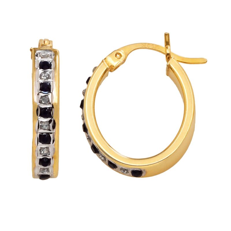 ダイヤモンド ファシネイション レディース アクセサリー ピアス・イヤリング Diamond Fascination 18k Gold-Over-Silver Sapphire Hoop Earrings Yellow イエロー