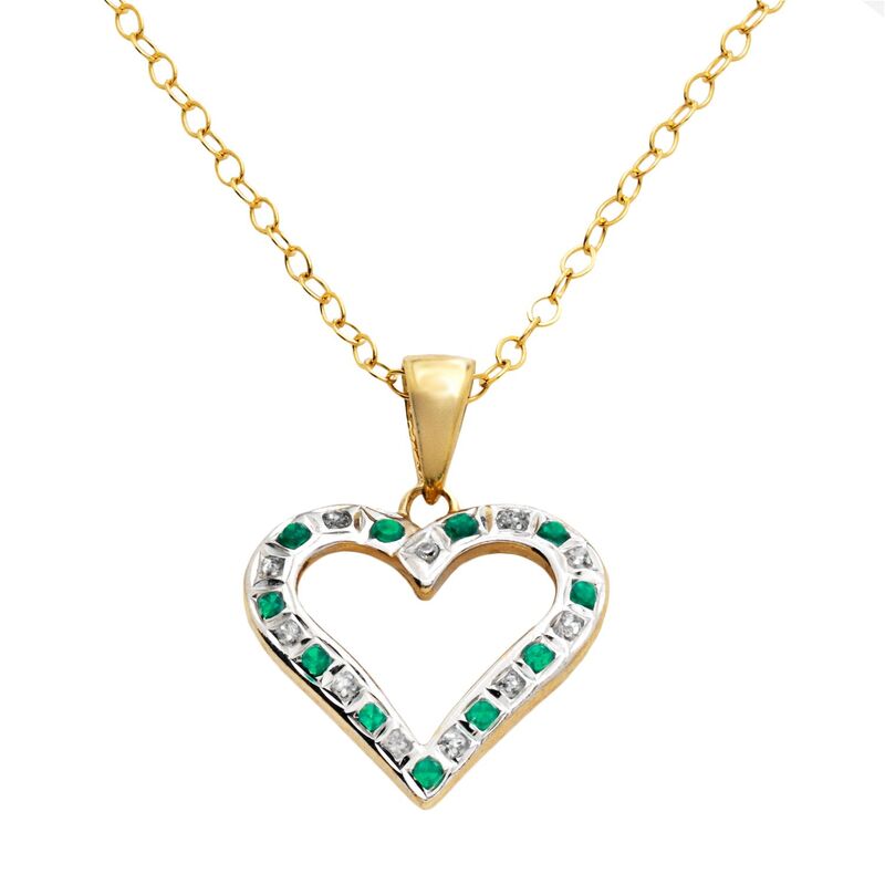 ダイヤモンド ファシネイション レディース アクセサリー ネックレス・チョーカー・ペンダントトップ Diamond Fascination 18k Gold-Over-Silver Emerald Heart Pendant Gold ゴールド