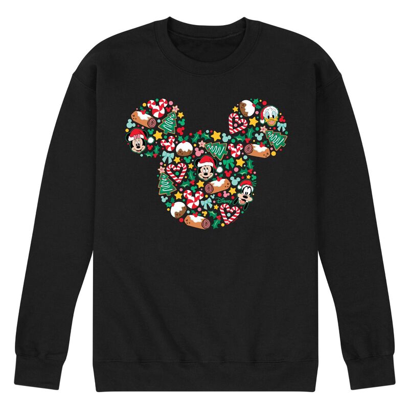 【送料無料】 ディズニー メンズ Tシャツ トップス Disney's Men's Mickey Mouse Silhouette Christmas Tee Black