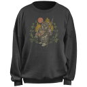 【送料無料】 ライセンス キャラクター レディース Tシャツ トップス Juniors' Star Wars Ewok Floral Sunset Fleece Pullover Charcoal