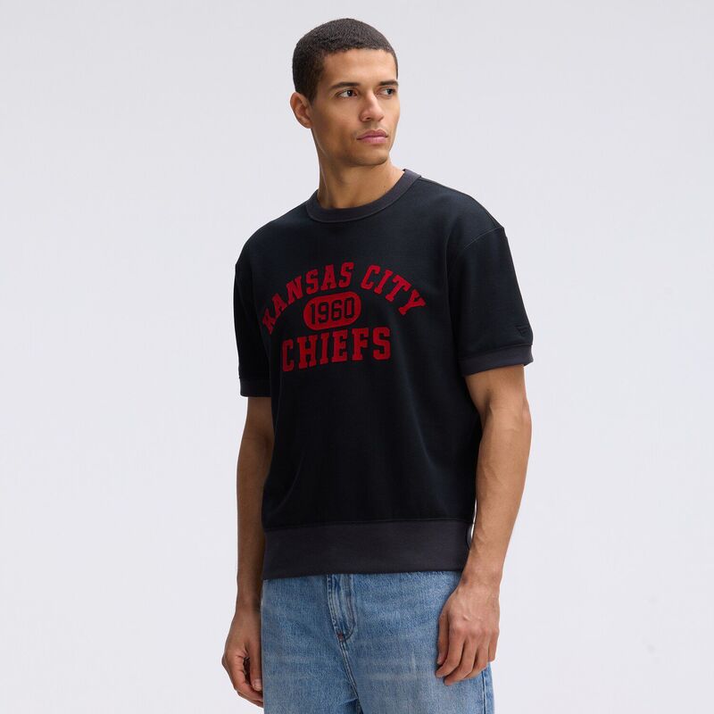 ファナティクス レディース トップス Tシャツ スウェット フリース Fanatics Blackansas City Chiefs IconicFleece Short Sleeve Sweatshirt Chf Black ブラック