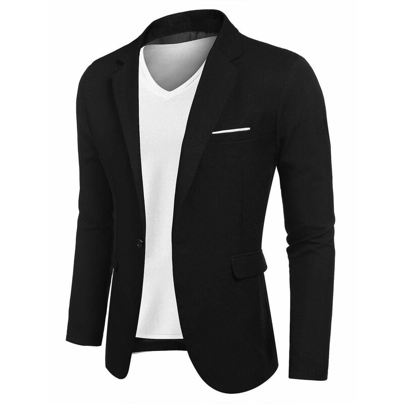 クーファンディ レディース アウター ジャケット・ブルゾン スリムフィット コート ブレザー COOFANDY Men's Blazer Casual Sport Coatslim Fit One Button Suit Jacket Lightweight Sports Jacket Dark Black ブラック