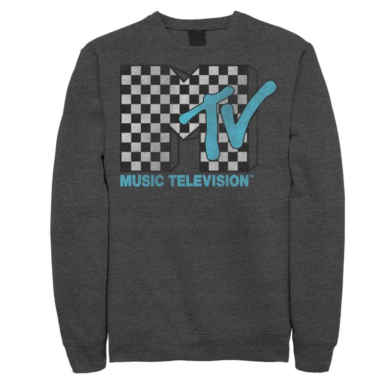 ReVida ŷԾŹ㤨̵֡ 饤 饯  T ȥåץ Men's MTV Logo Black And White Checkered Blue TV Sweatshirt Charcoal HeatherפβǤʤ10,480ߤˤʤޤ
