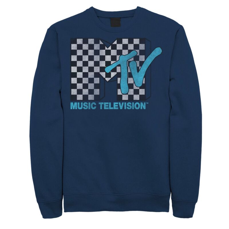 ReVida ŷԾŹ㤨̵֡ 饤 饯  T ȥåץ Men's MTV Logo Black And White Checkered Blue TV Sweatshirt NavyפβǤʤ10,480ߤˤʤޤ
