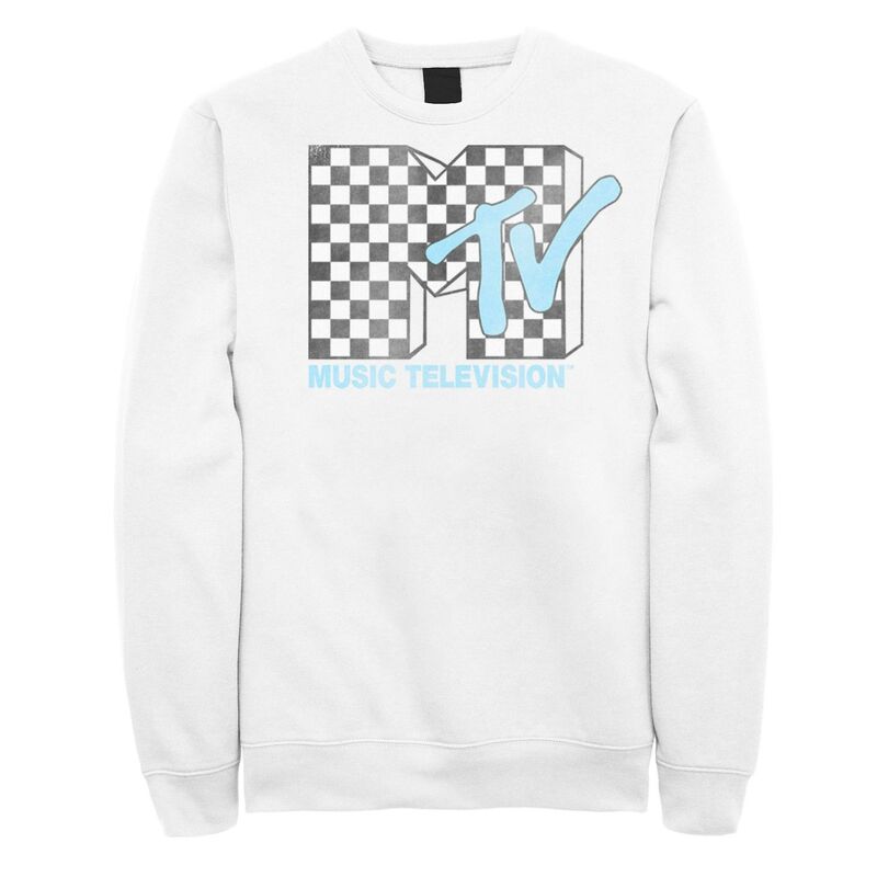 ReVida ŷԾŹ㤨̵֡ 饤 饯  T ȥåץ Men's MTV Logo Black And White Checkered Blue TV Sweatshirt WhiteפβǤʤ10,480ߤˤʤޤ