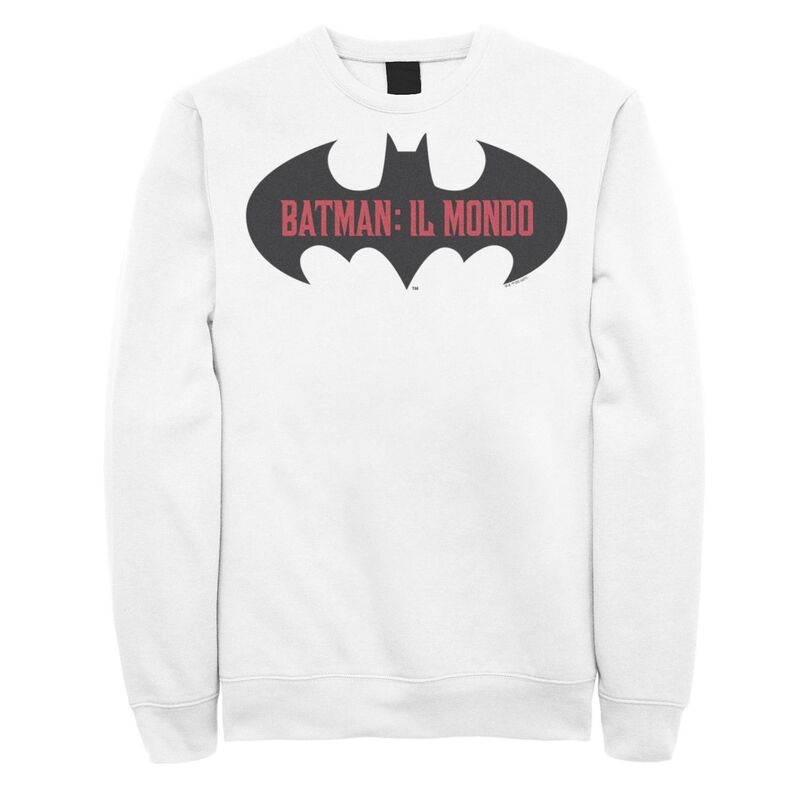 【送料無料】 ライセンス キャラクター メンズ Tシャツ トップス Men's Batman: Il Mondo Bat Logo Sweatshirt White