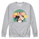 【送料無料】 ディズニー メンズ Tシャツ トップス Disney's Minnie Mouse Men's Flowers Fleece Sweatshirt Heather Gray(4)