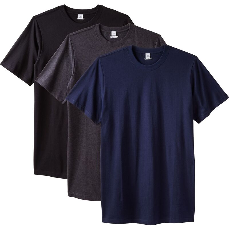 キングサイズ レディース トップス シャツ クルーネック トール コットン KingSize Men's Big & Tall 3-Pack Cotton Crewneck Undershirt Basicolors